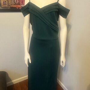 R&M Richards Dark Green Strapless Dress